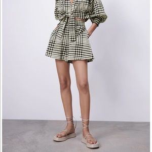 Zara Gingham Shorts